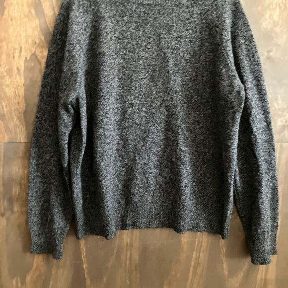 J Crew Mens Sweater Gray Black Crew Neck Pullover Long Sleeve 100% Lambs Wool L - Picture 3 of 11